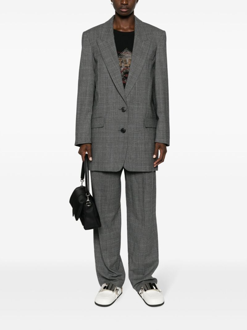 Grey Precious Plaid Wool Blazer