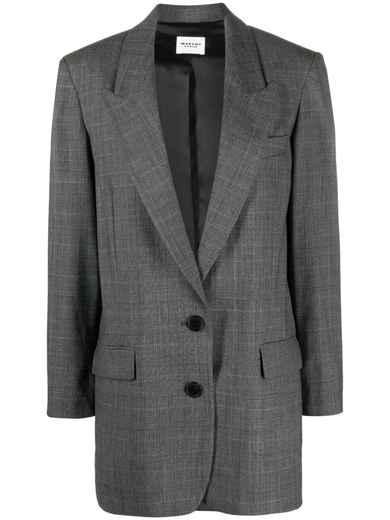 Grey Precious Plaid Wool Blazer