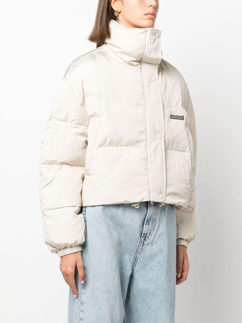 Neutral Telia Cropped Puffer Jacket