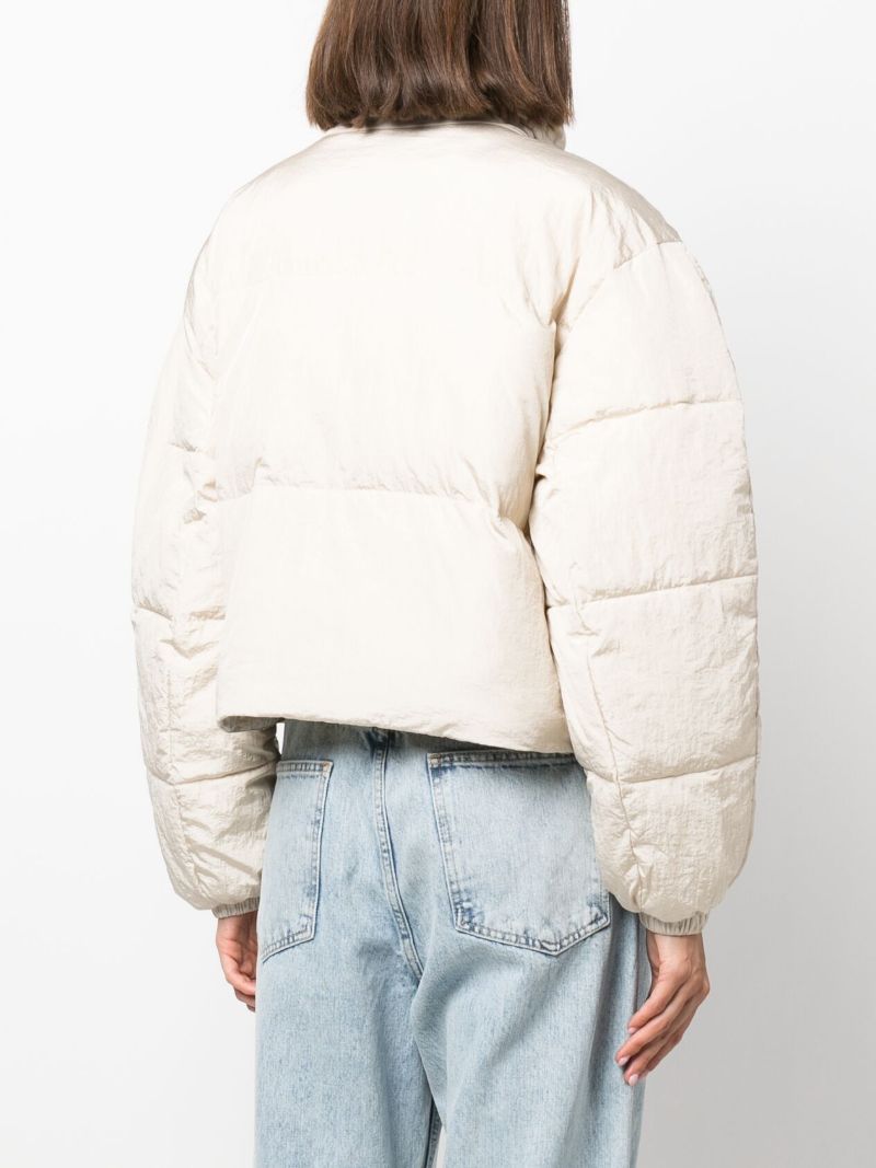 Neutral Telia Cropped Puffer Jacket