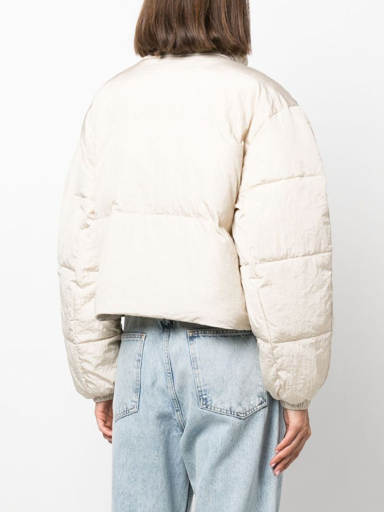 Neutral Telia Cropped Puffer Jacket