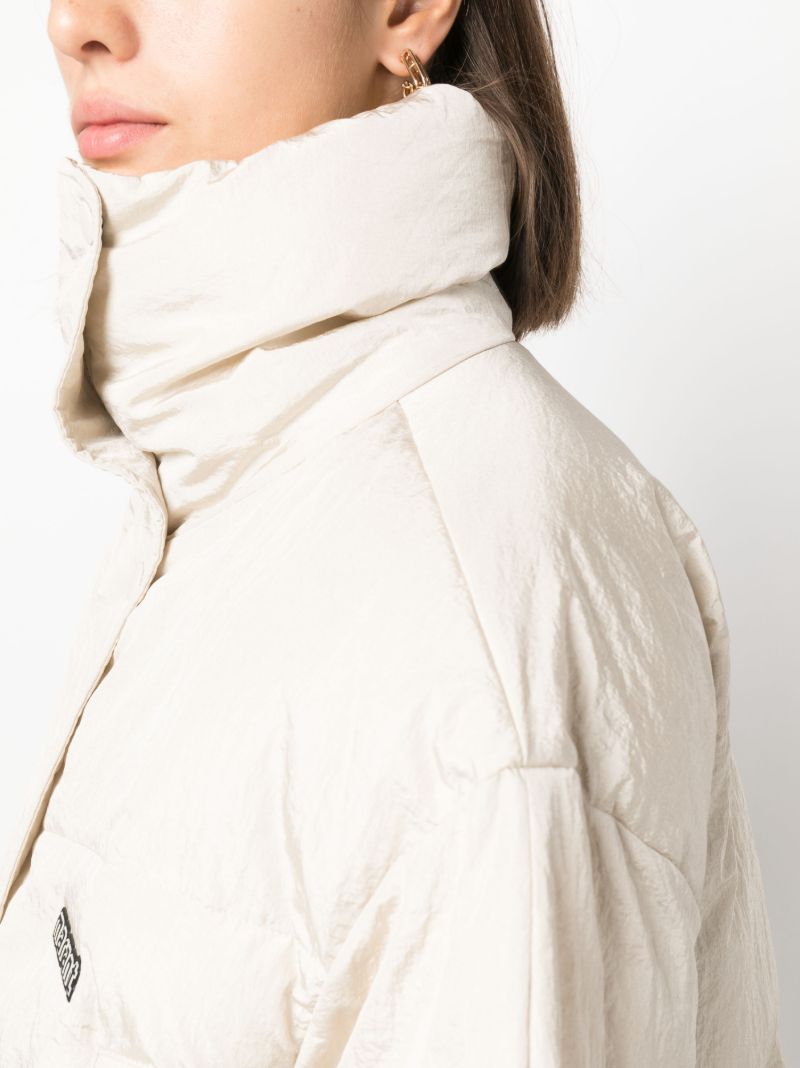 Neutral Telia Cropped Puffer Jacket