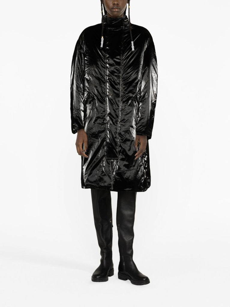 Black High-shine Down Coat