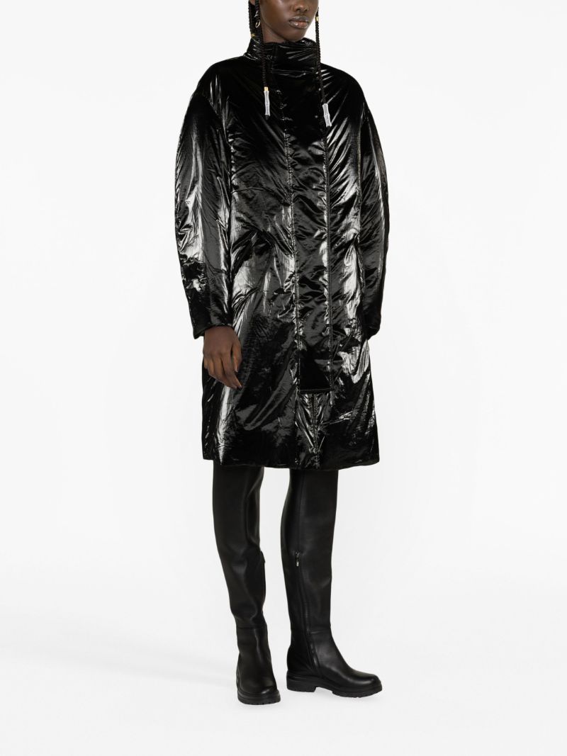 Black High-shine Down Coat