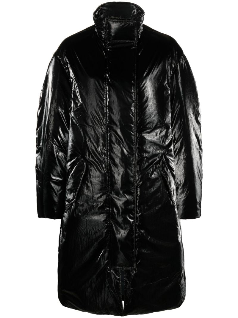 Black High-shine Down Coat
