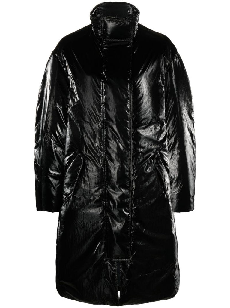 Black High-shine Down Coat