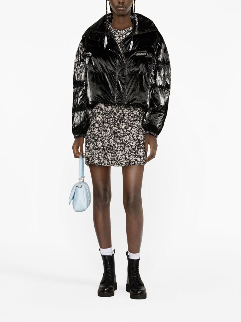 Black Telia Cropped Puffer Jacket