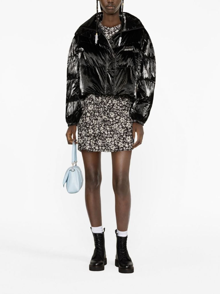 Black Telia Cropped Puffer Jacket
