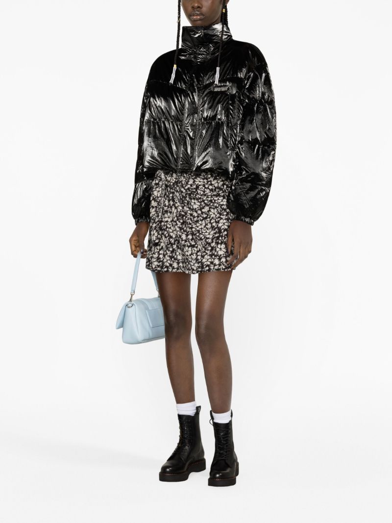 Black Telia Cropped Puffer Jacket