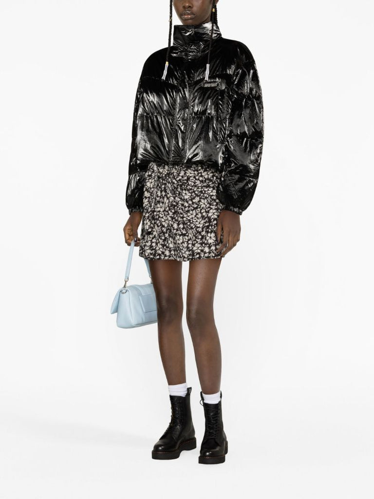 Black Telia Cropped Puffer Jacket