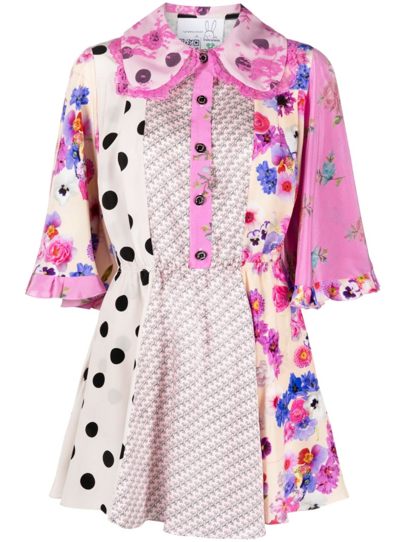 Pink Upcycled Silk Mini Dress
