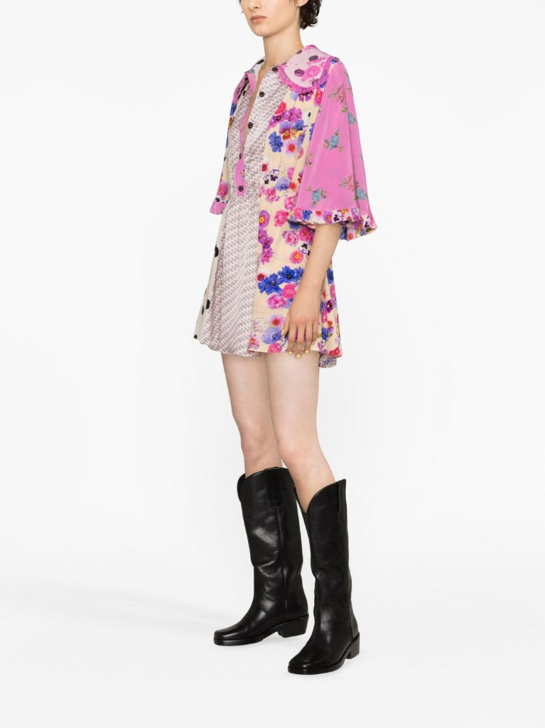 Pink Upcycled Silk Mini Dress