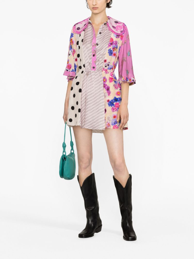 Pink Upcycled Silk Mini Dress