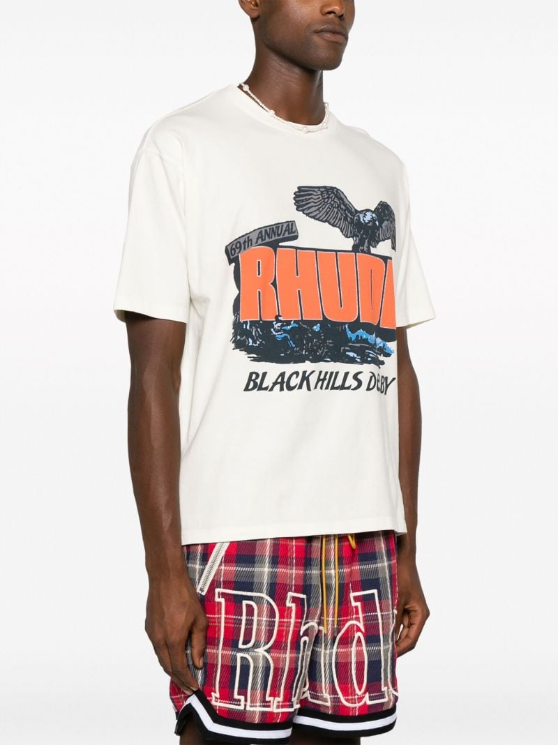 White Black Hills Rally Cotton T-shirt