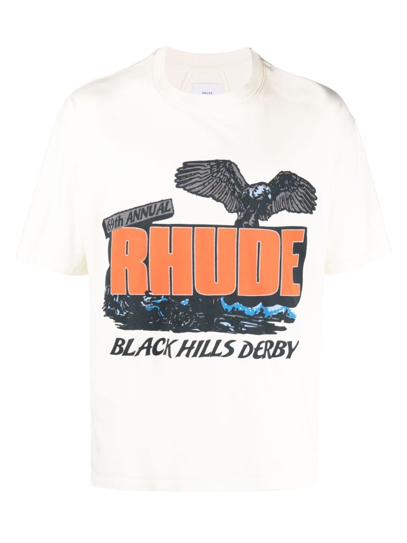 White Black Hills Rally Cotton T-shirt