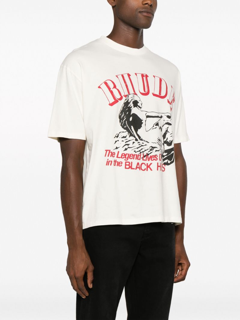 White Legend Lives On-print Cotton T-shirt
