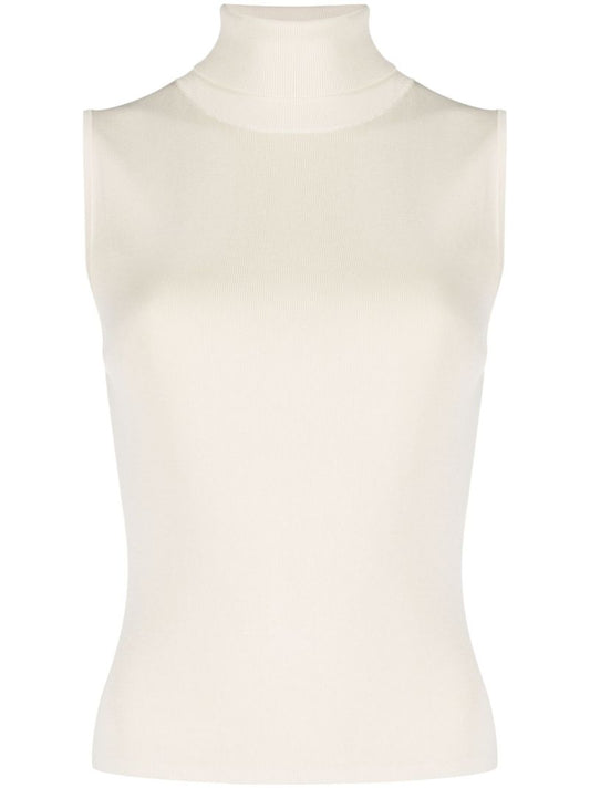 Neutral Fera Ribbed-knit Top