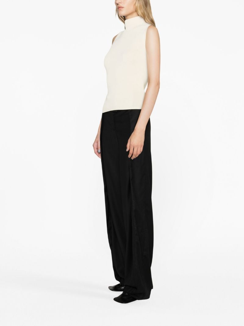 Neutral Fera Ribbed-knit Top