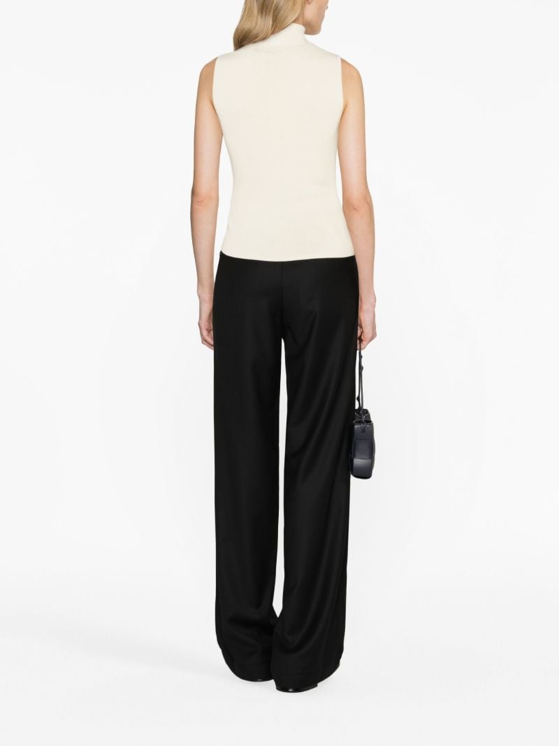Neutral Fera Ribbed-knit Top