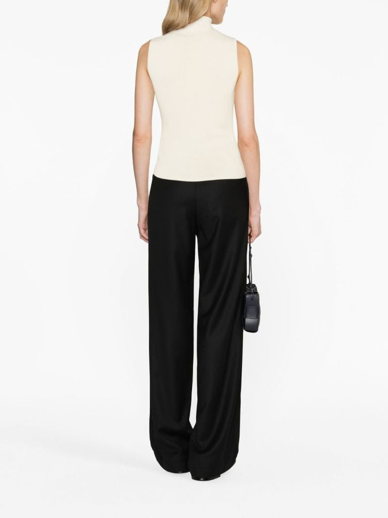 Neutral Fera Ribbed-knit Top