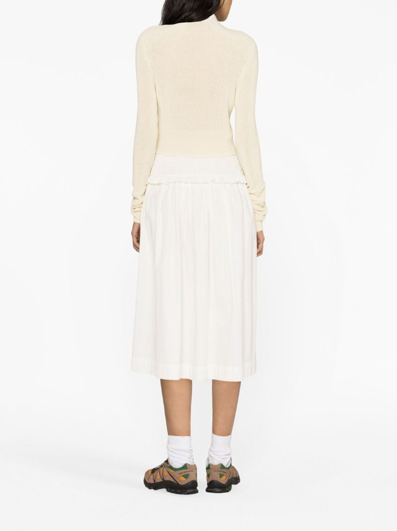Neutral Tolobu Ribbed-knit Cardigan