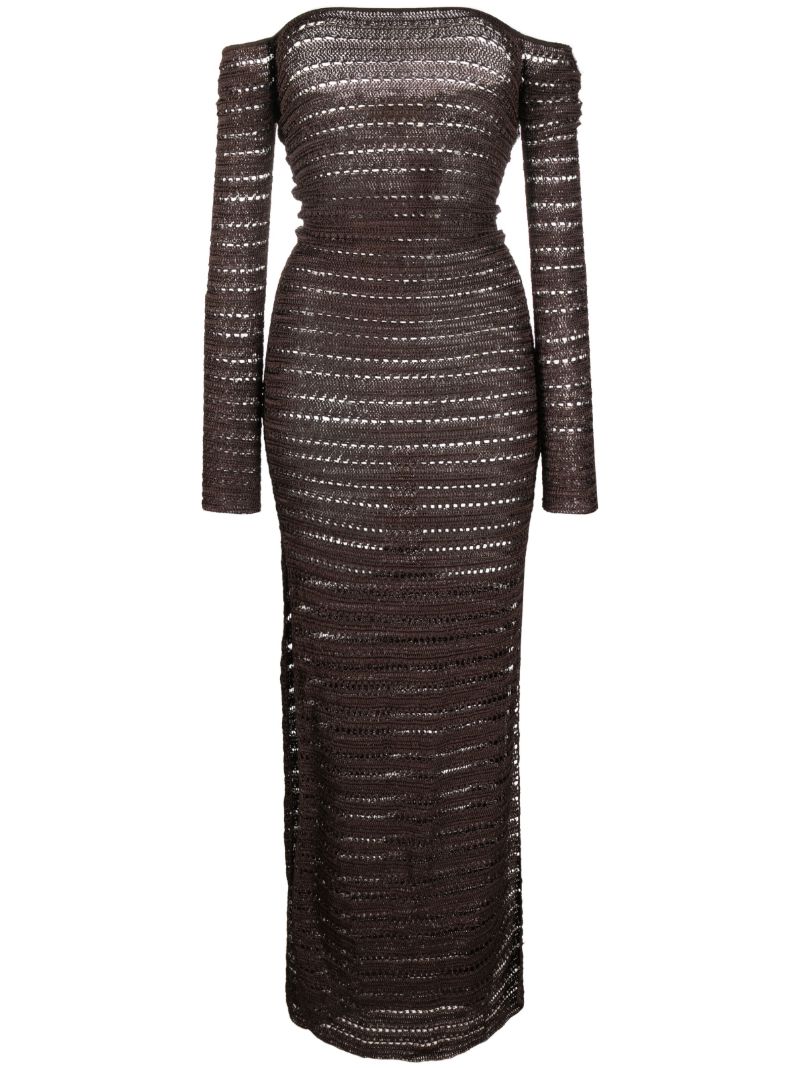 Brown Montro Open-knit Maxi Dress