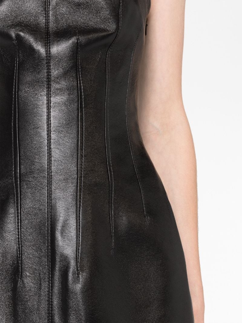 Black El Stitched Strapless Mini Dress