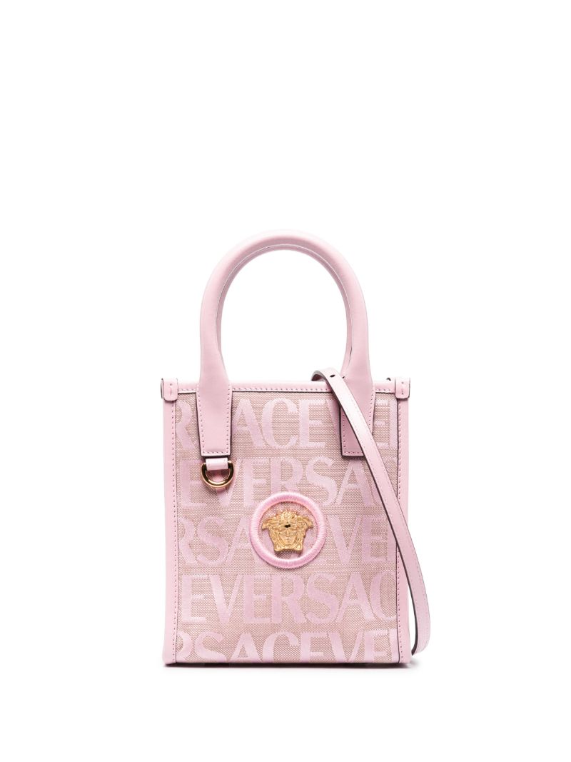 Pink Medusa Head Logo-jacquard Mini Tote Bag