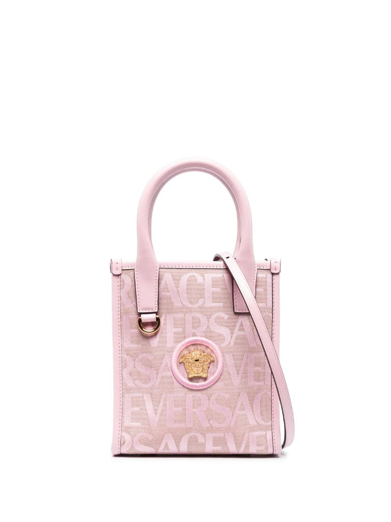 Pink Medusa Head Logo-jacquard Mini Tote Bag