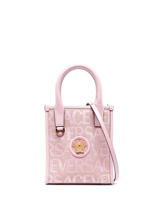 Pink Medusa Head Logo-jacquard Mini Tote Bag