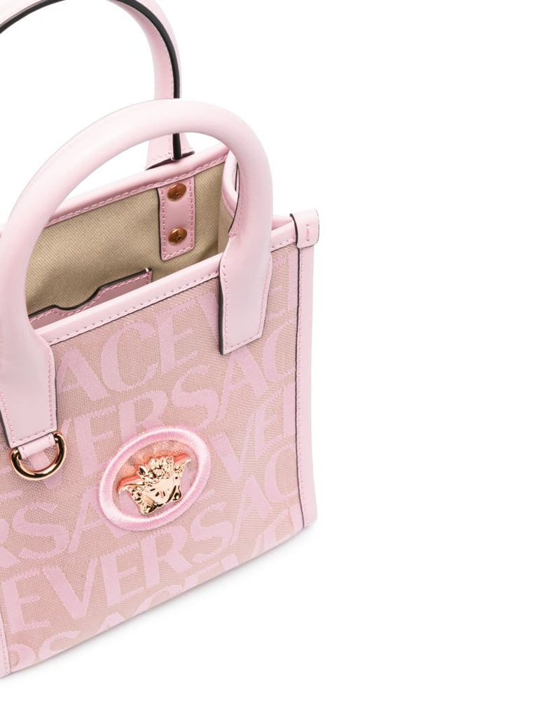 Pink Medusa Head Logo-jacquard Mini Tote Bag