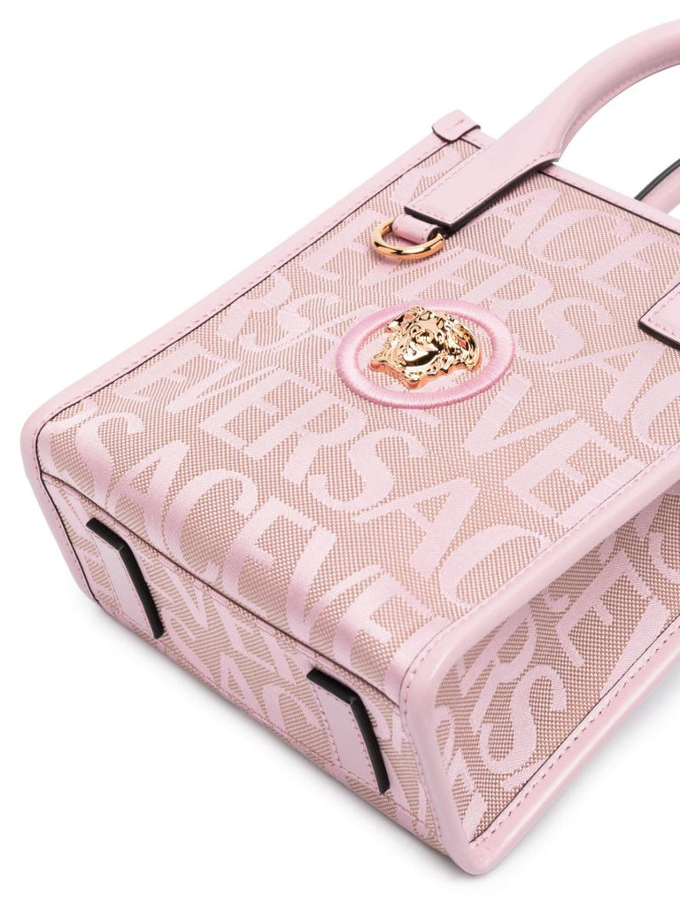 Pink Medusa Head Logo-jacquard Mini Tote Bag