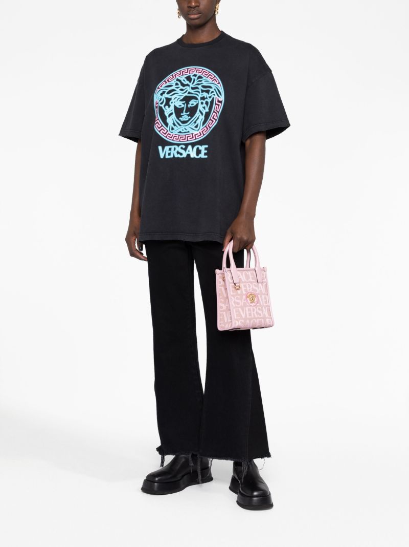Pink Medusa Head Logo-jacquard Mini Tote Bag