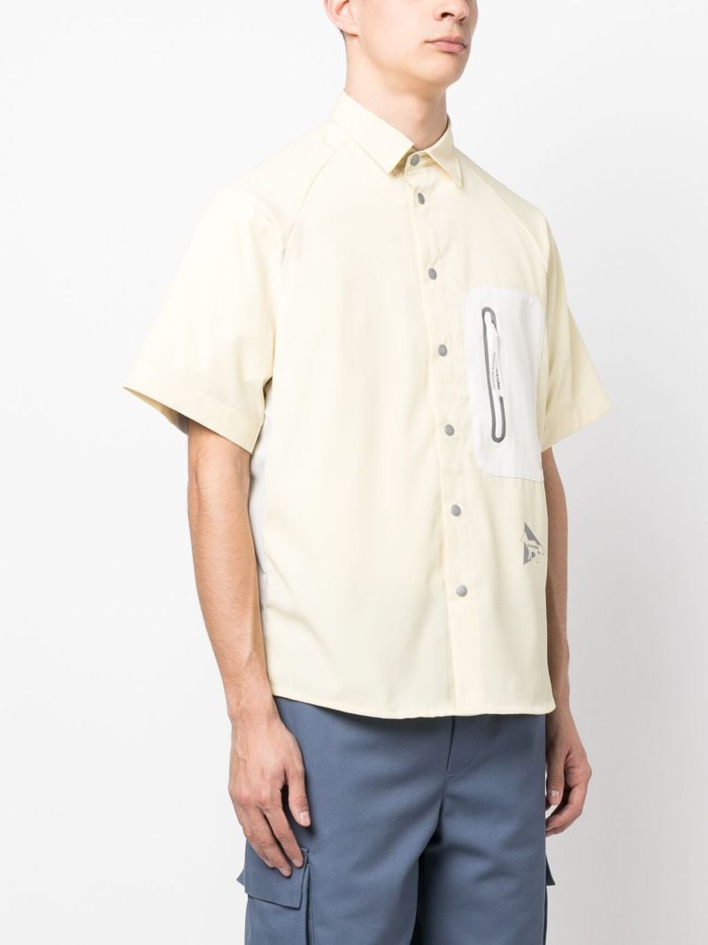 Yellow Zipped-pocket Panelled Shirt