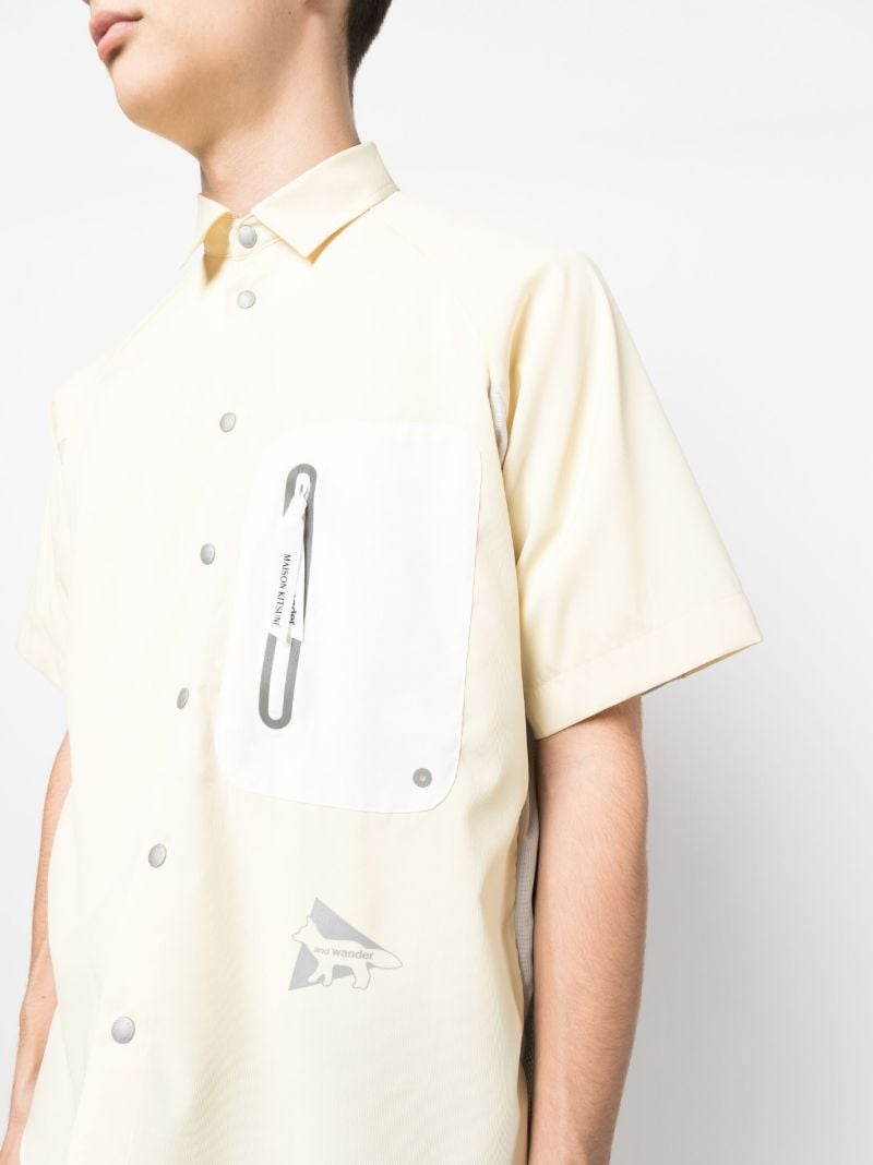 Yellow Zipped-pocket Panelled Shirt
