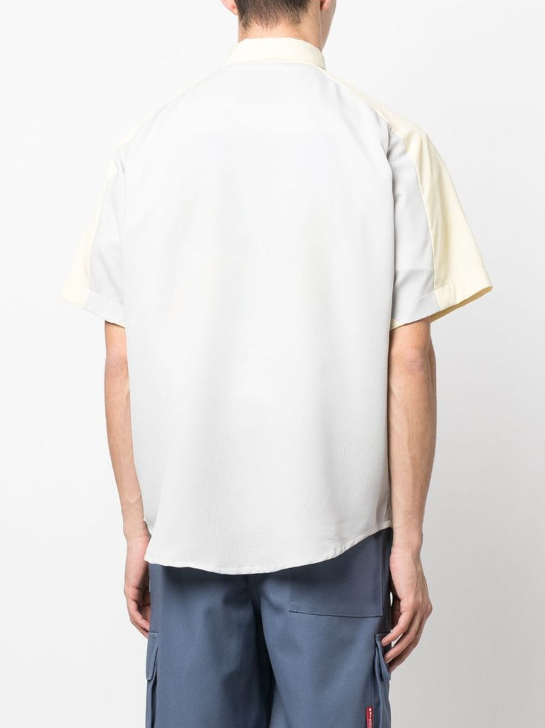 Yellow Zipped-pocket Panelled Shirt