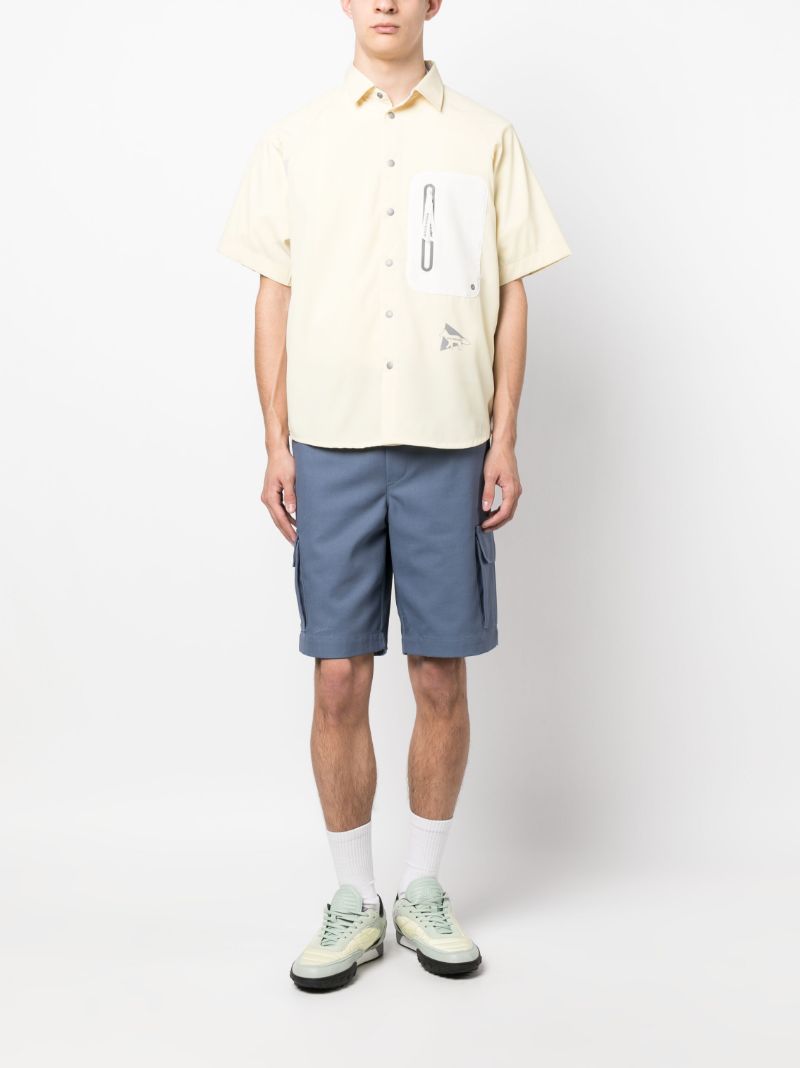 Yellow Zipped-pocket Panelled Shirt