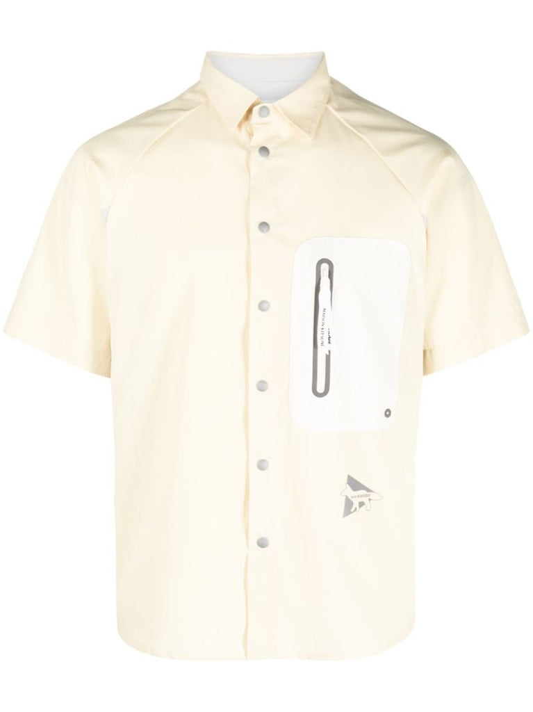 Yellow Zipped-pocket Panelled Shirt