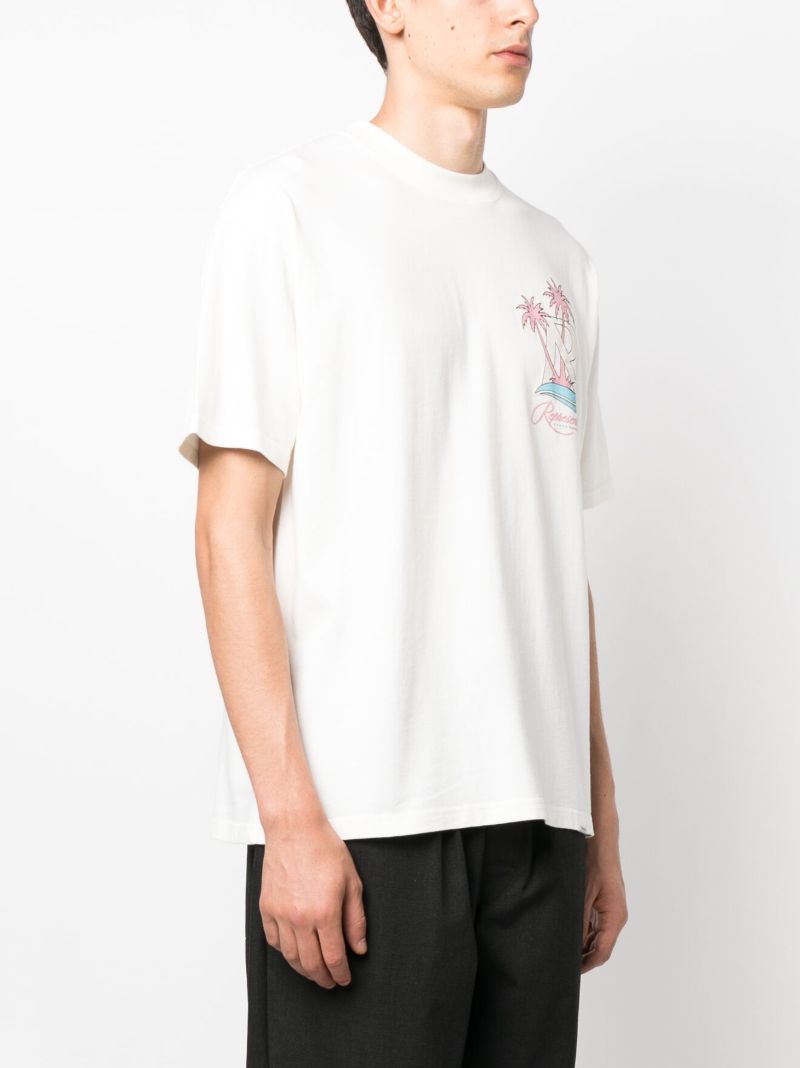 White Resort Logo Print Cotton T-shirt