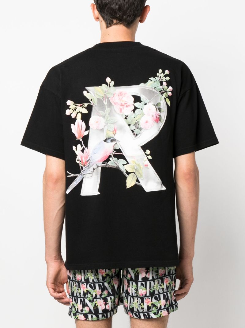 Black Logo Print Cotton T-shirt