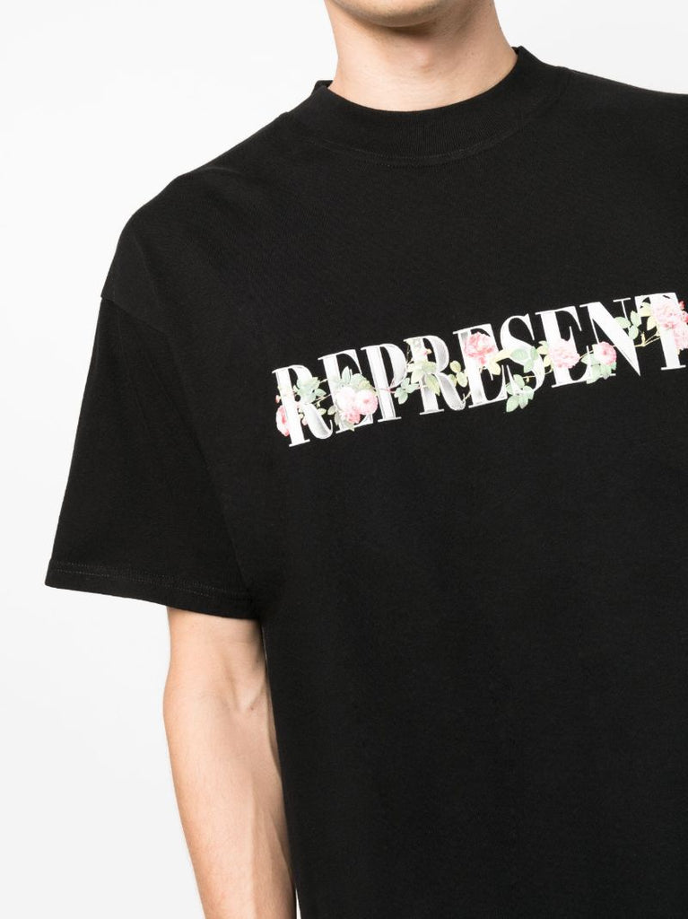 Black Logo Print Cotton T-shirt