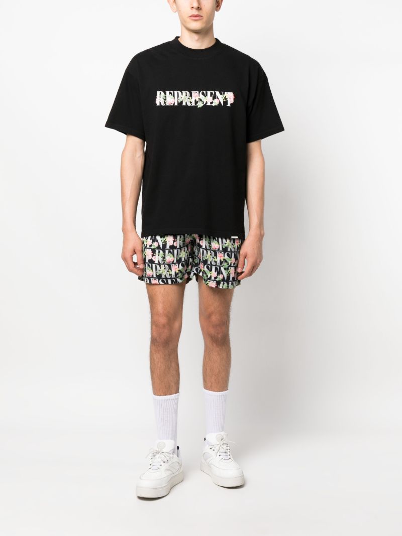 Black Logo Print Cotton T-shirt