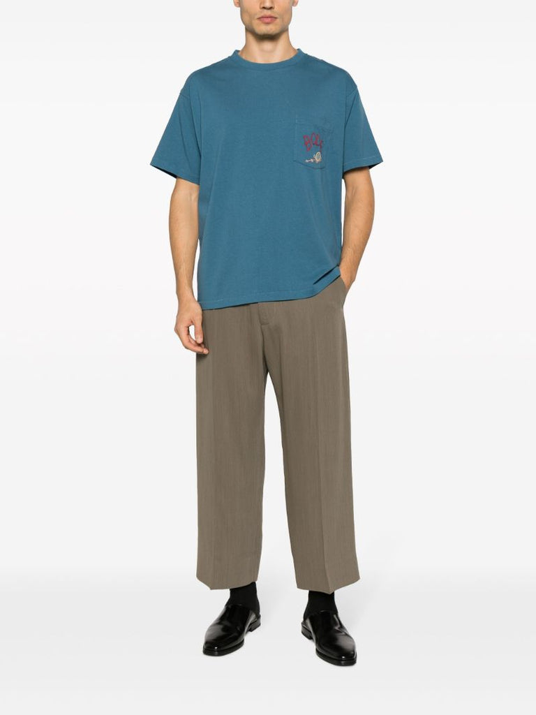 Blue Sweet Pine Pocket Cotton T-shirt