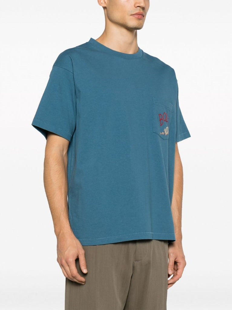 Blue Sweet Pine Pocket Cotton T-shirt