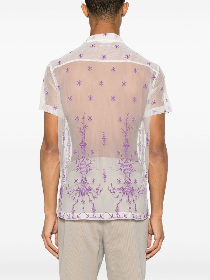 White Lavandula Embroidered Shirt