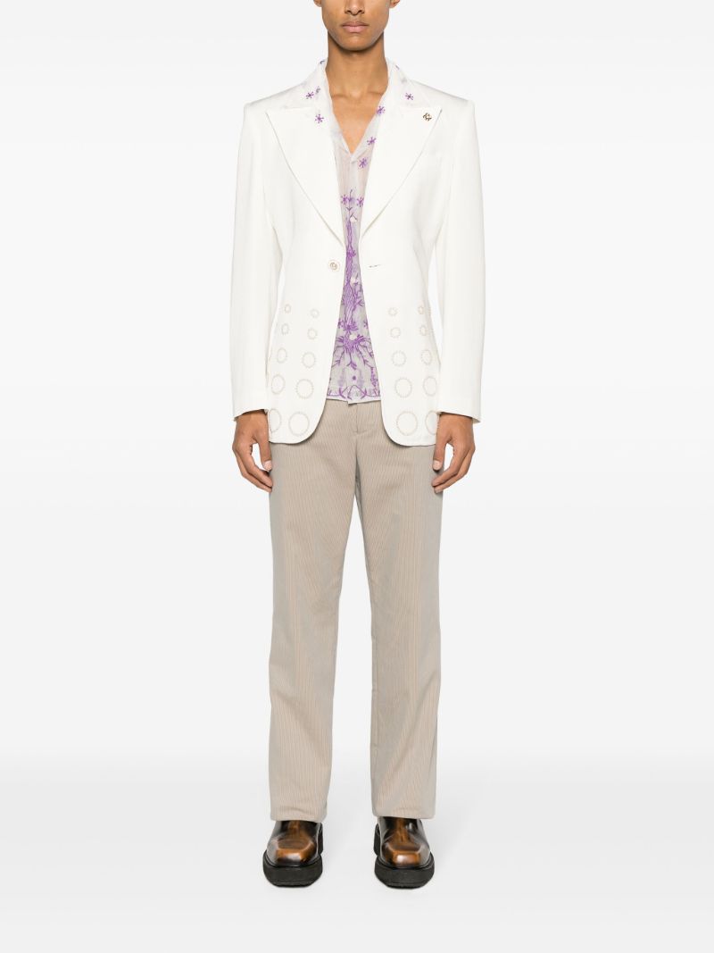 White Lavandula Embroidered Shirt