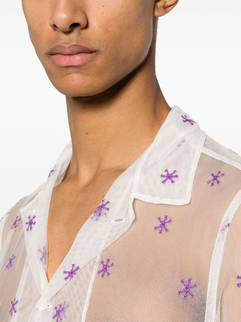 White Lavandula Embroidered Shirt