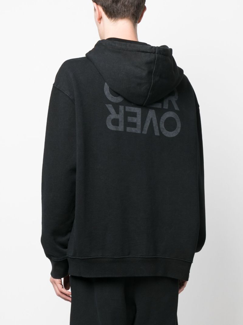 Black Easy Cotton Hoodie