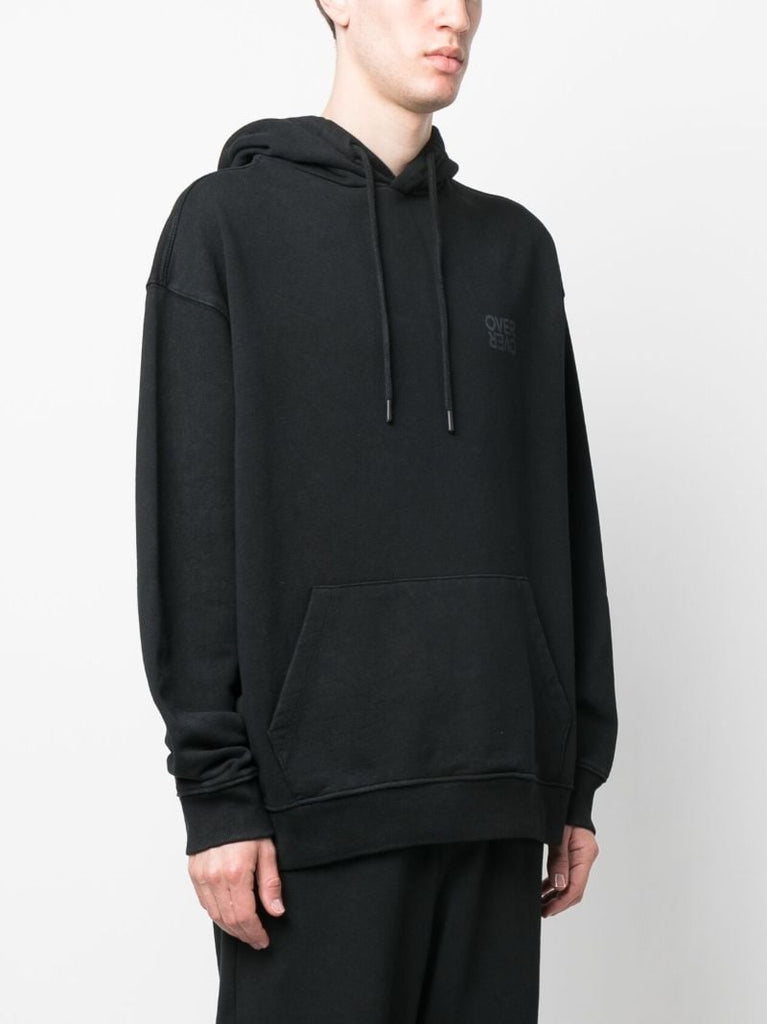 Black Easy Cotton Hoodie