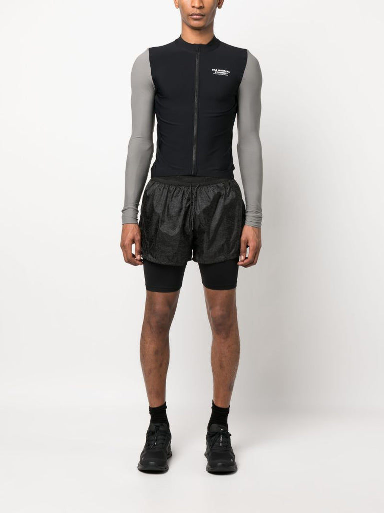 Black Two-layer Running Shorts